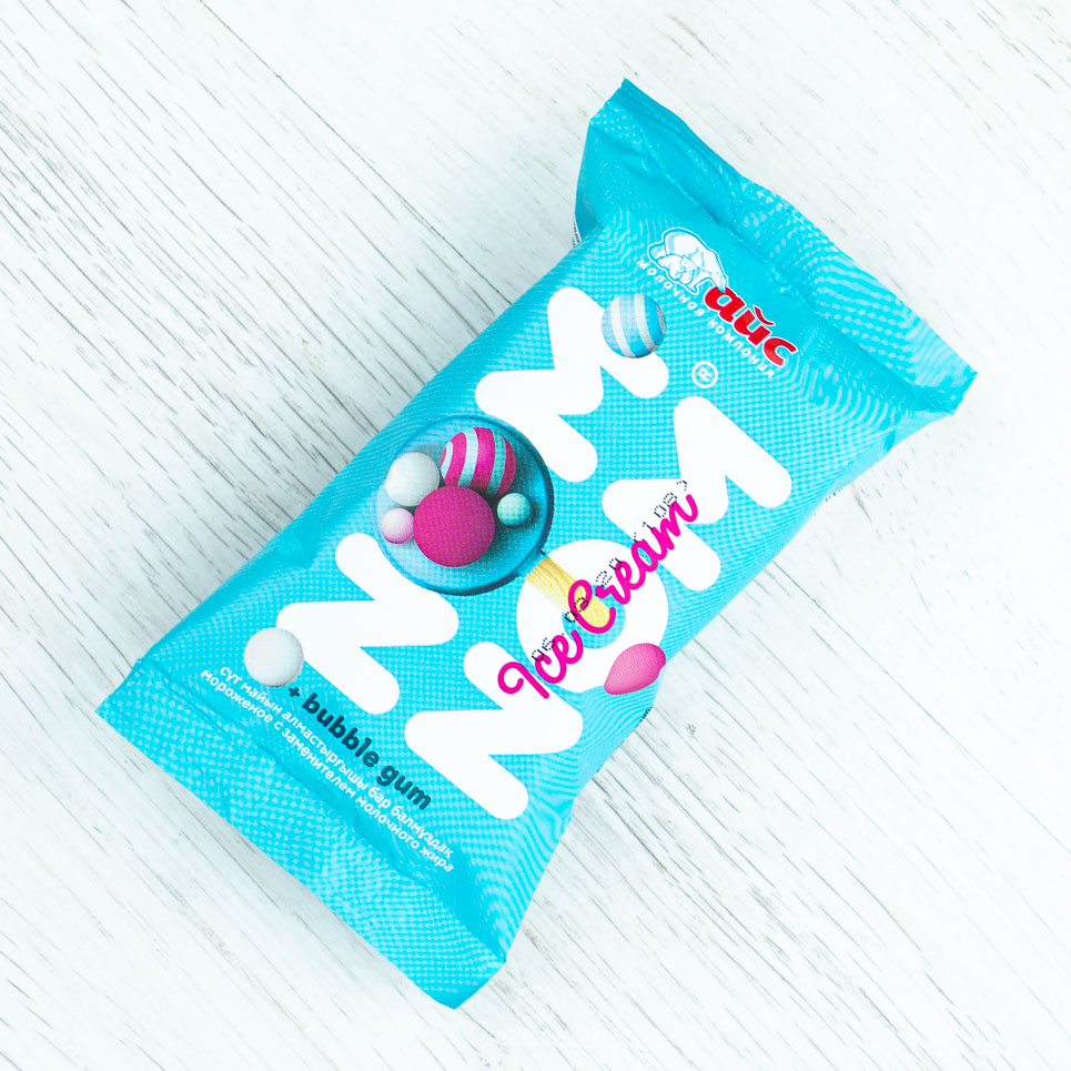 Мороженое NOM NOM+bubble gum глазированное ароматизированное 8% 60г