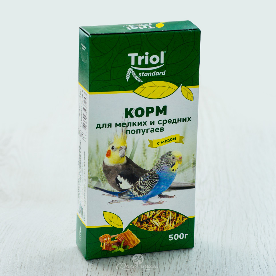 Корм Тriol Standard для мелких и средних попугаев с мёдом 500г