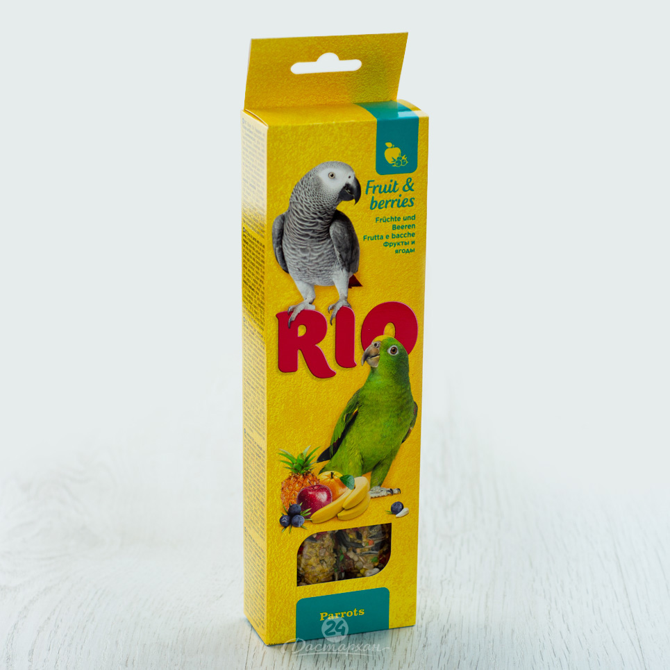 Палочки RIO для попугаев с фруктами и ягодами,коробка 2х75г