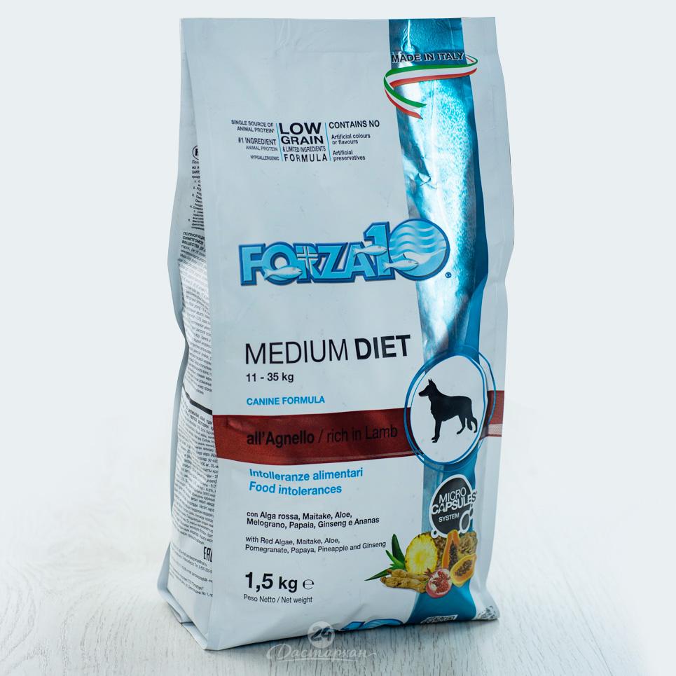 Корм Forza для собак средних пород из ягненка Med. Diet Agnello 1,5 кг.