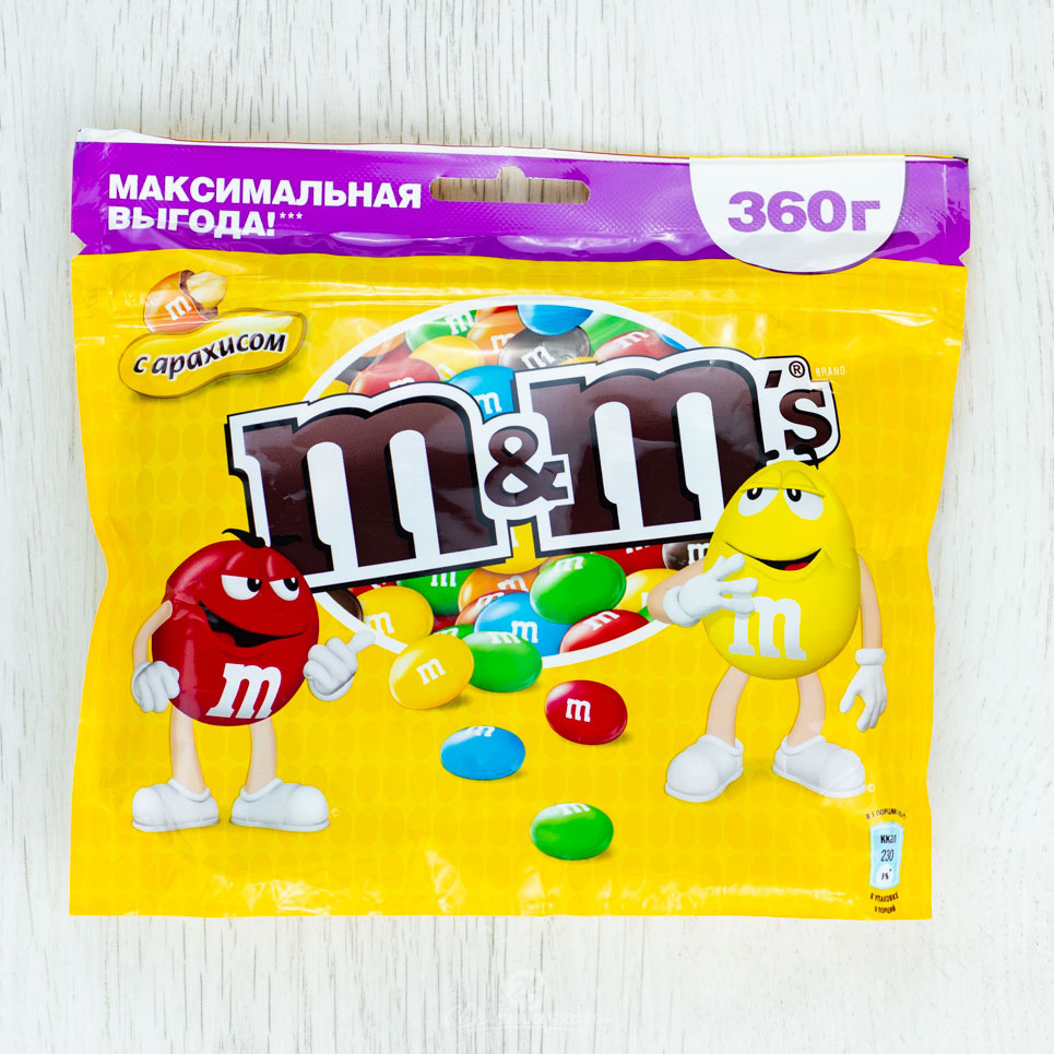 Драже M&M s с арахисом и молочным шоколадом 360г м/у
