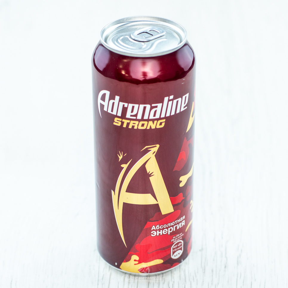 Напиток энергетический Adrenaline Srtong с газом 0,5л ж/б 