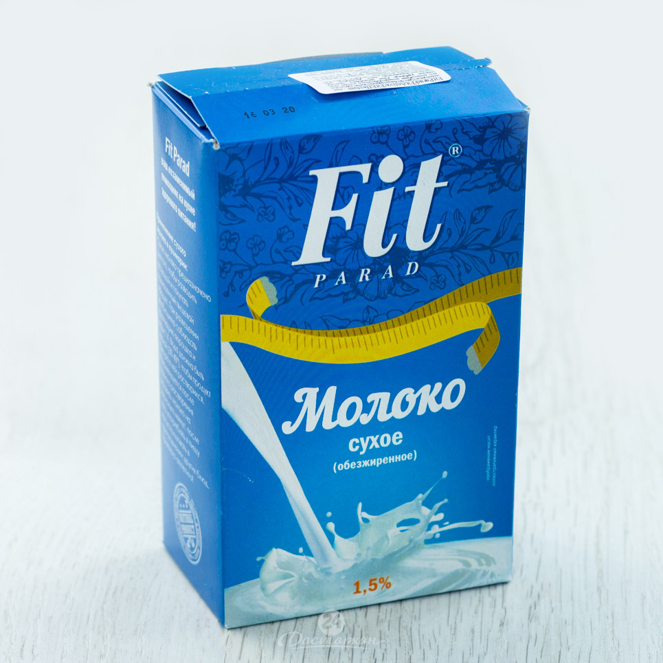 Молоко сухое Fit Parad обезжиренное 1,5% 300 г (коробка)