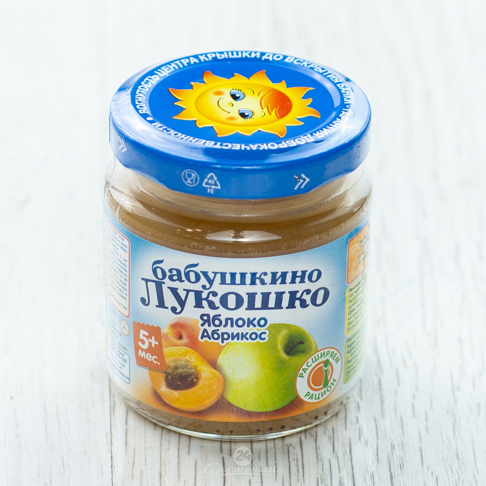 Пюре Бабушкино лукошко яблоко-абрикос 100г с/б