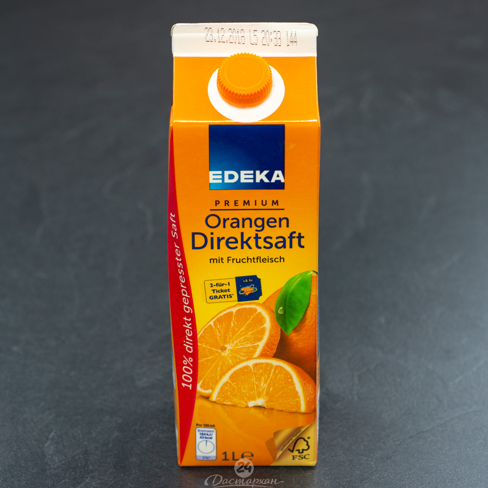 Сок Edeka апельсин 1л т/п