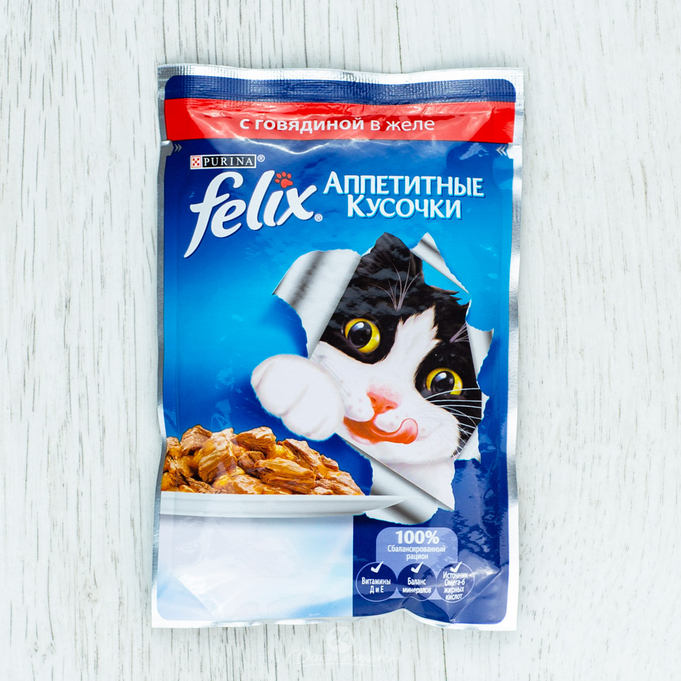 Корм для кошек Felix говядина 85г пауч
