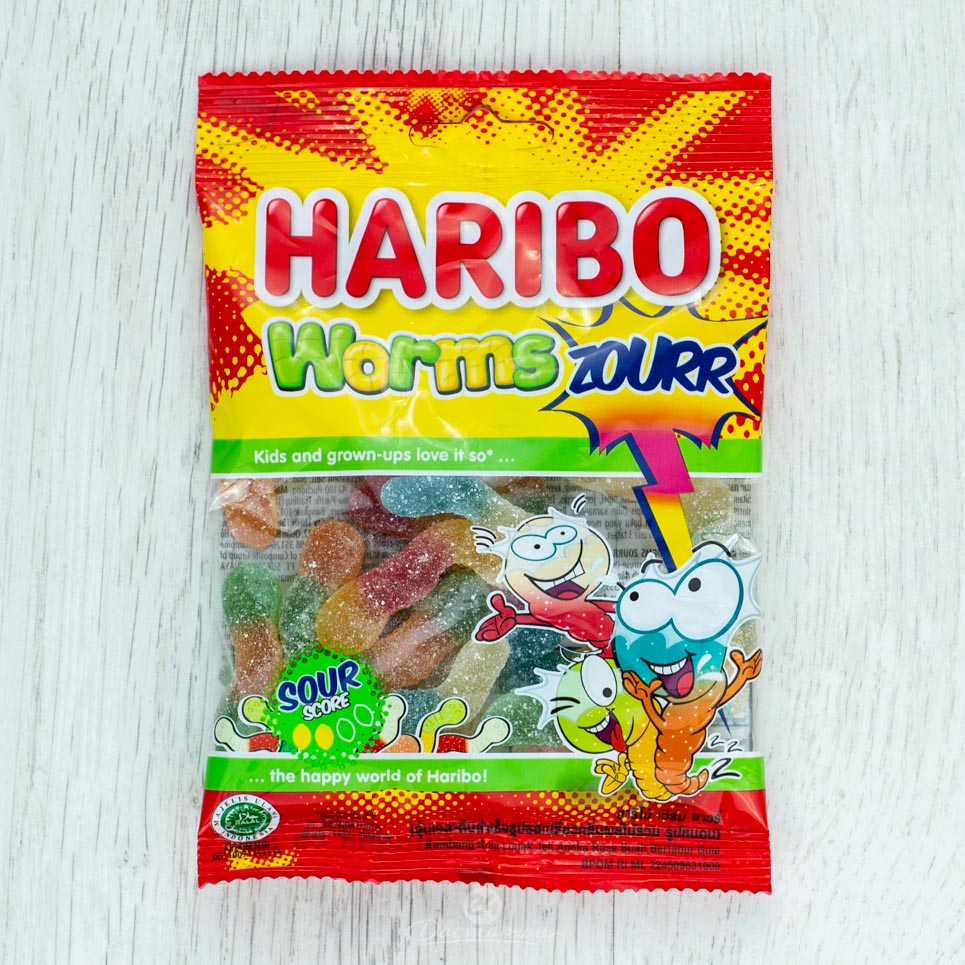 Мармелад жевательный Haribo Worms Zourr(Червячки с кислинкой)80гр
