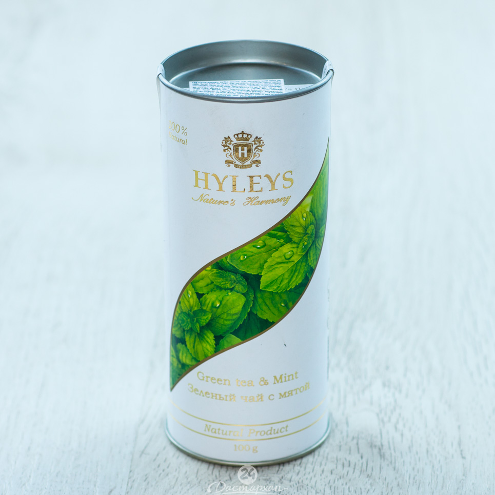 Чай Hyleys Гармония природы зеленый Чай с мятой 100гр Туба