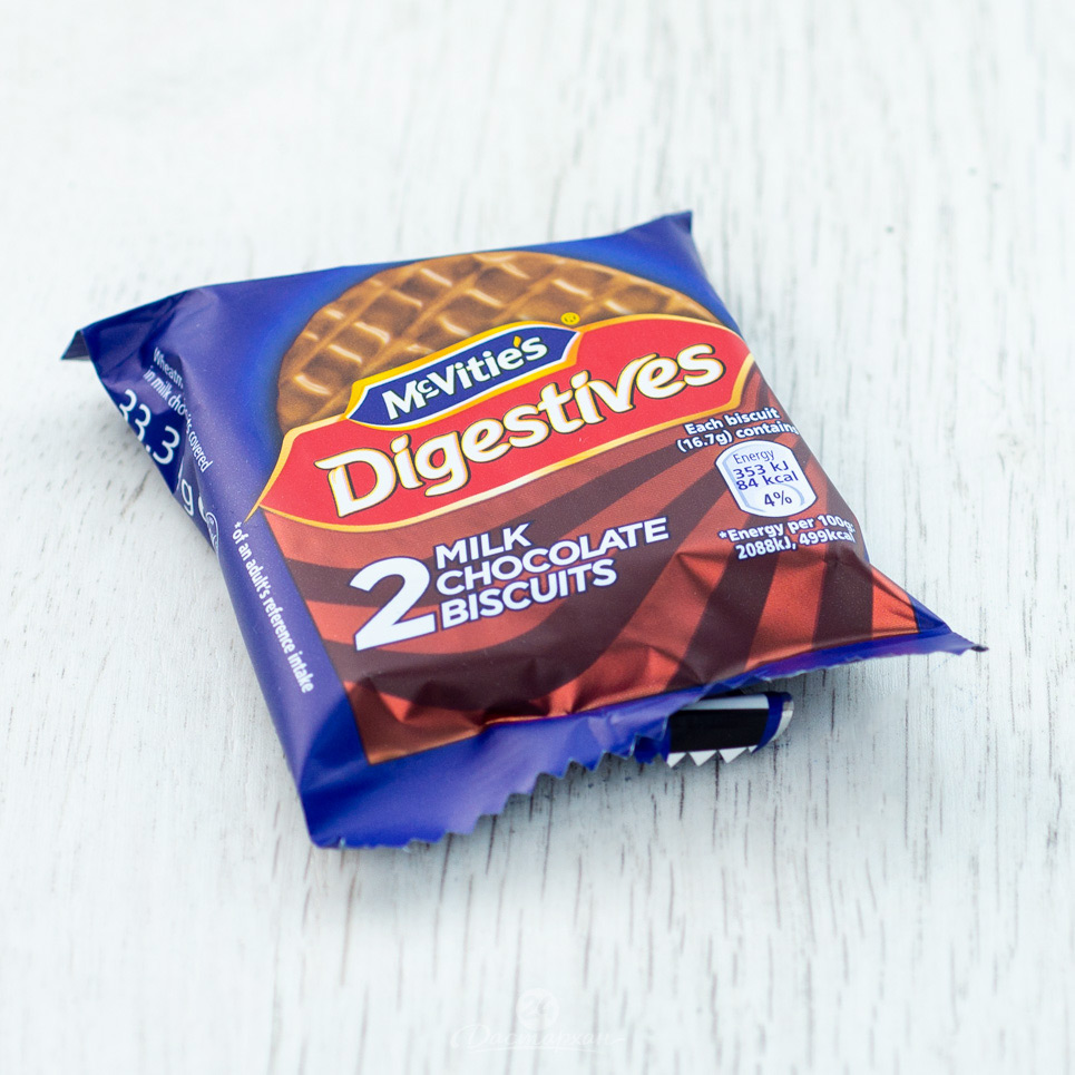 Печенье McVitie`s Diгestive из цельнозерн злаков покрытое молочным шоколадом 33,3г пэт