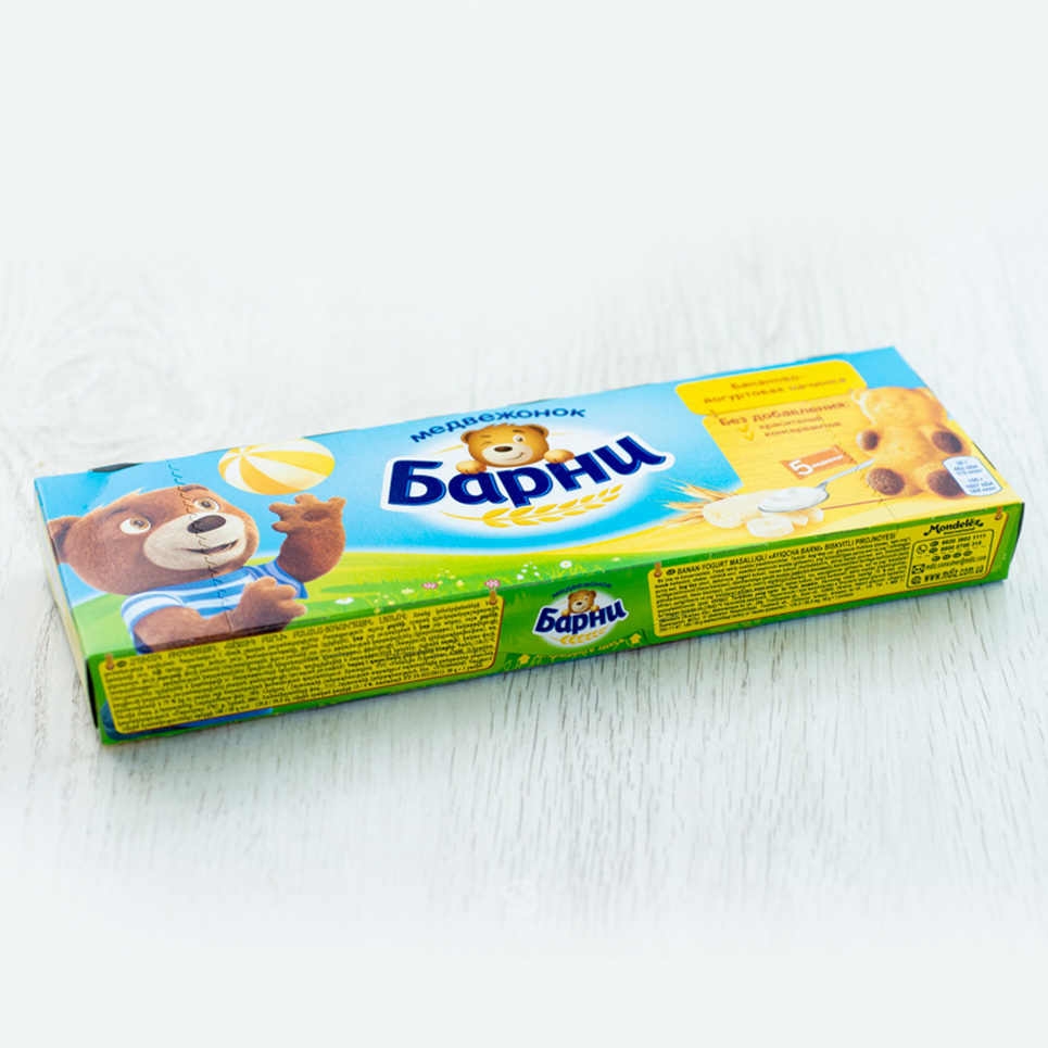 Бисквит Барни Медвежонок банан-йогурт 150г картон
