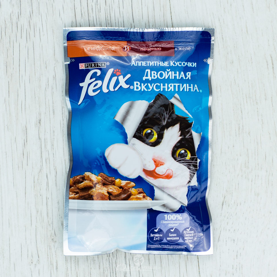 Корм для кошек Felix с индейкой и печенью 85г