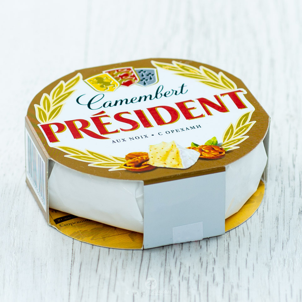 Сыр мягкий President Camеmbert с орехом 125г 45%