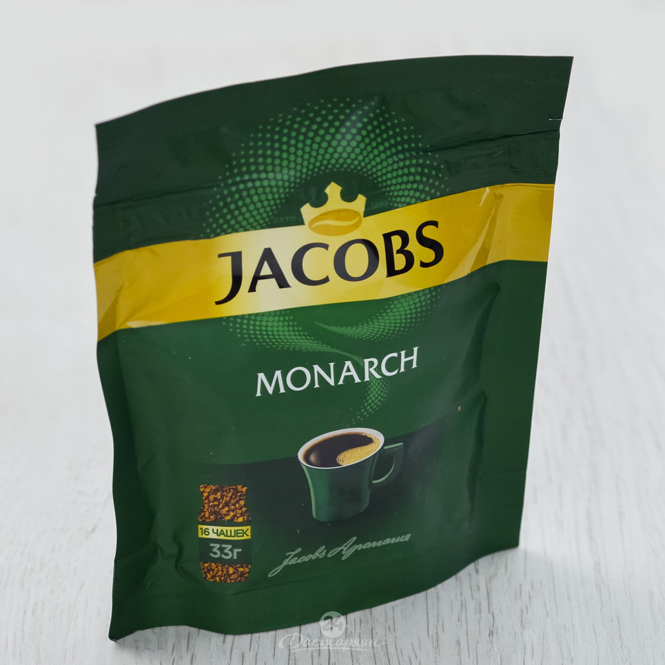 Кофе Jacobs Monarch растворимый 16чашек 33г м/у
