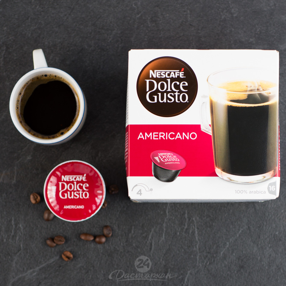 Кофе Nescafe Dolce Gusto Americano в капсулах 160г картон