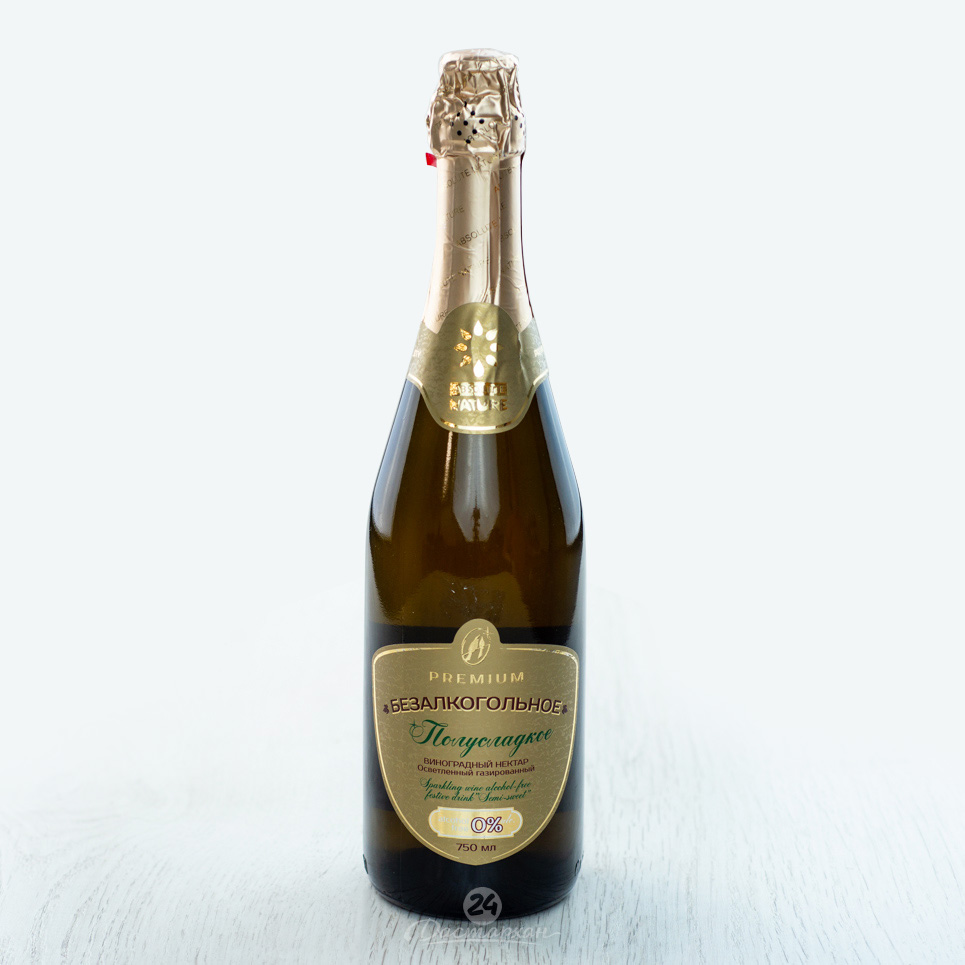 Шампанское Absolute Nature взрослое безалкогольное полусладкое 750мл