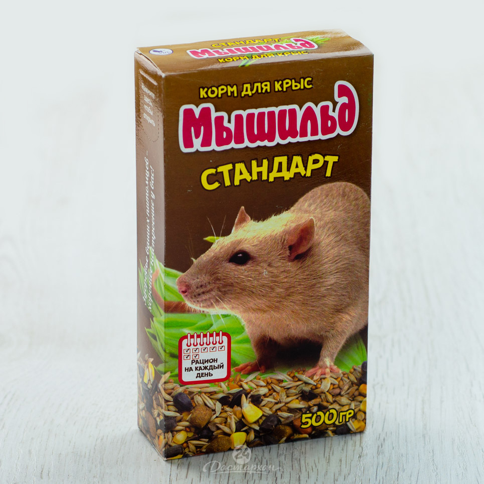 Корм зерновой Мышильд стандарт для декоративных крыс, 500 г, коробка 873001