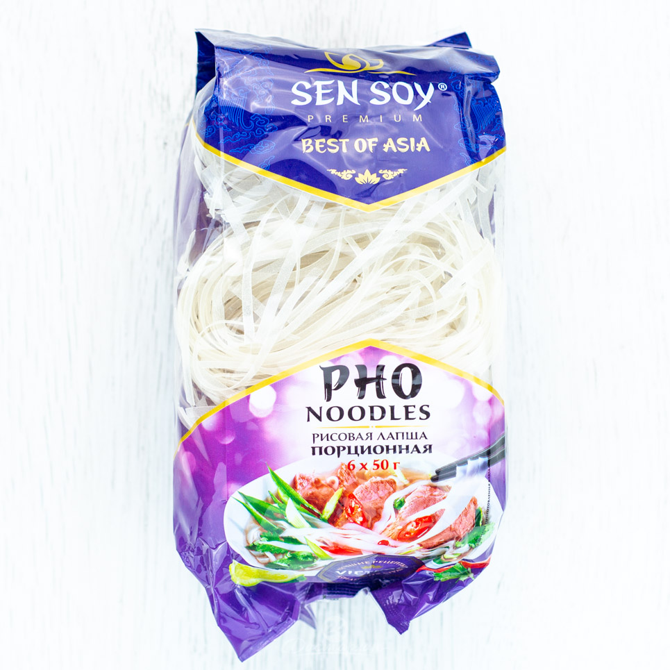 Лапша  Sensoy рисовая Pho Noodles пакет 300гр ц/п