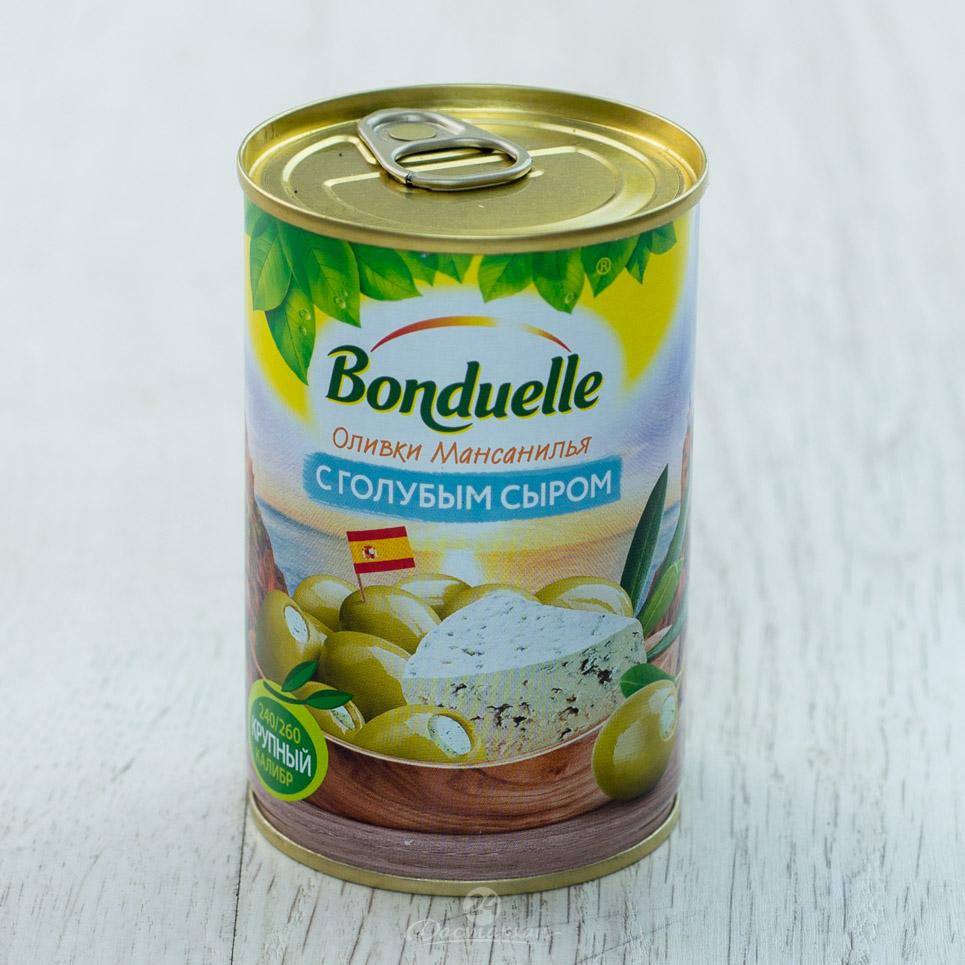 Оливки Bonduelle Мансанилья с голубым сыром 314мл ж/б 