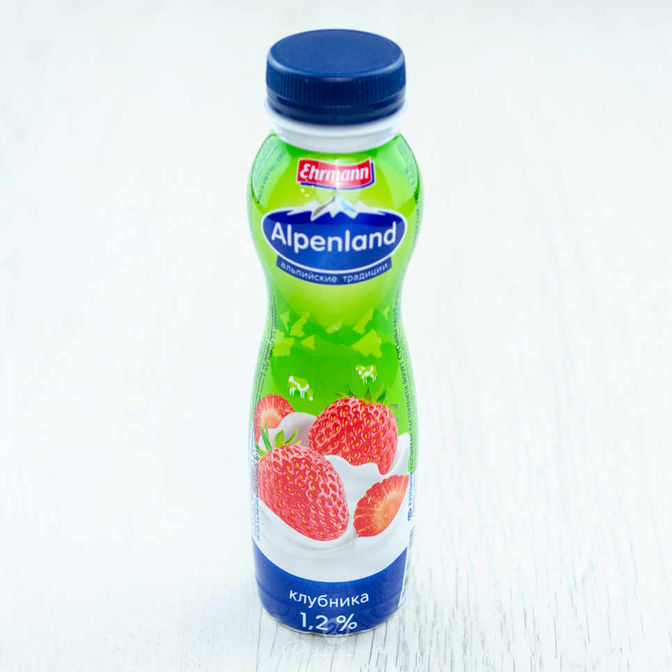 Йогурт питьевой Ehrmann Alpenland клубника 1,2% 290г