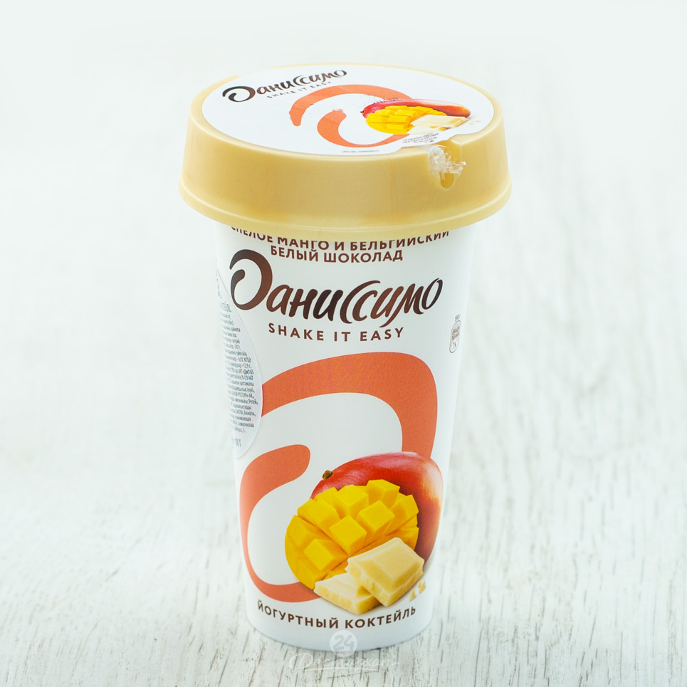 Йогурт питьевой Даниссимо Shake&Go манго-белый шоколад 190г