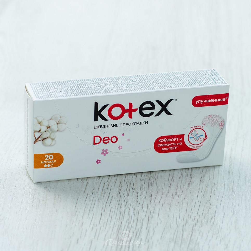 Прокладки ежедн Kotex Normal Deo (1кап) 20шт
