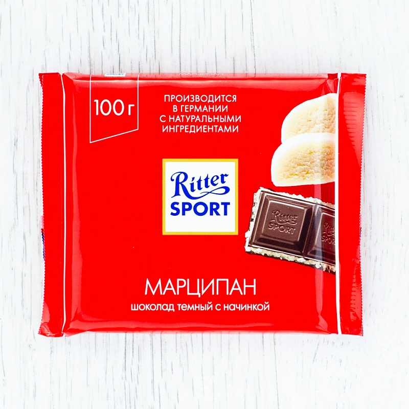 Шоколад Ritter Sport марципан 100г кор. шт.