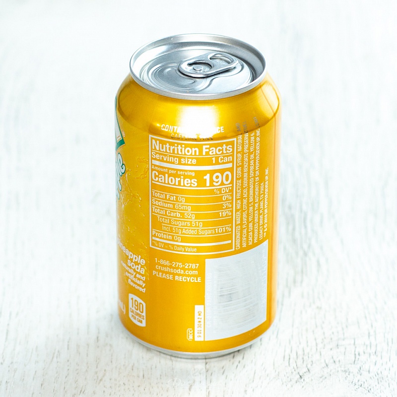 Содовая Crush Pineapple soda с газом ж/б 0,355л