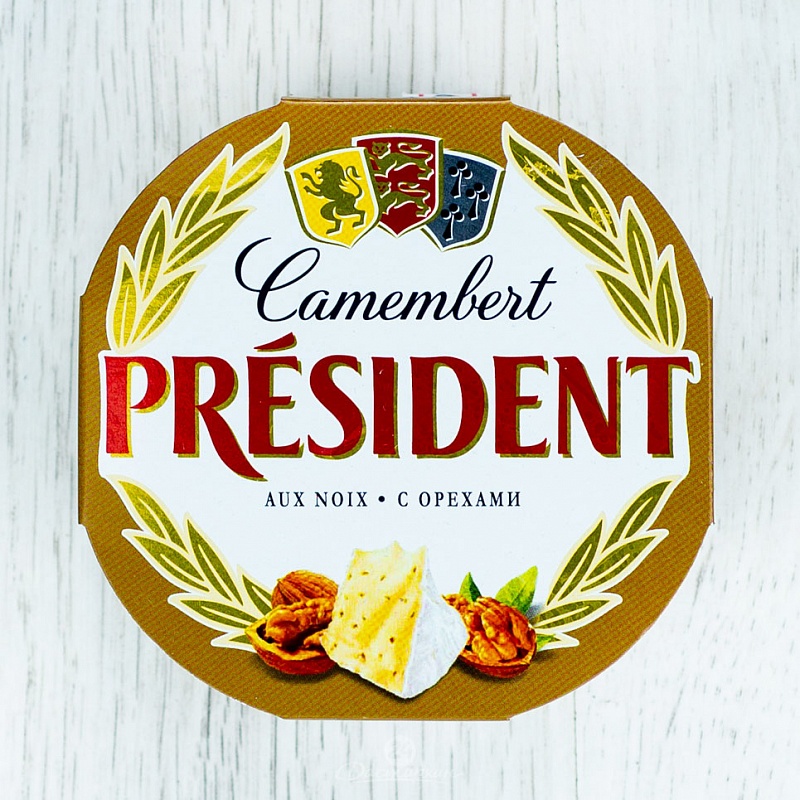 Сыр мягкий President Camеmbert с орехом 125г 45%