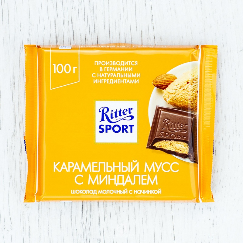 Шоколад Ritter Sport Карамельный мусс с миндалем 100 г плитка 