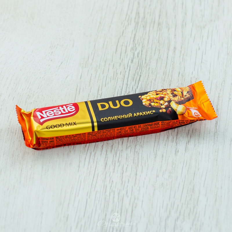Батончик шоколадный Nestle Good Mix Duo Солнечный арахис 50г