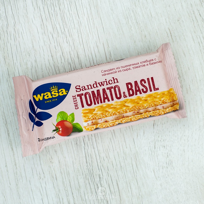 Сандвич Wasa с начинкой из сыра, томатов и базилика 40г