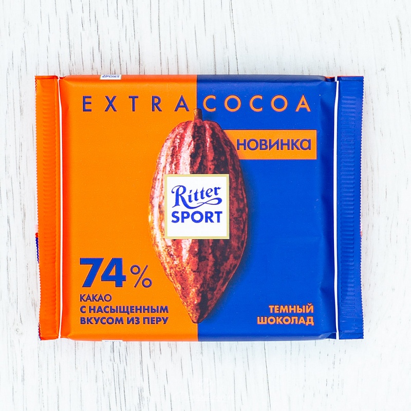 Шоколад Ritter sport темный с какао 74% 100г