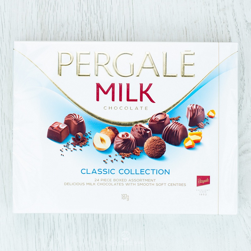 Конфеты Pergale Зимняя коллекция Домики молочный шоколад (съемный конверт) 187г