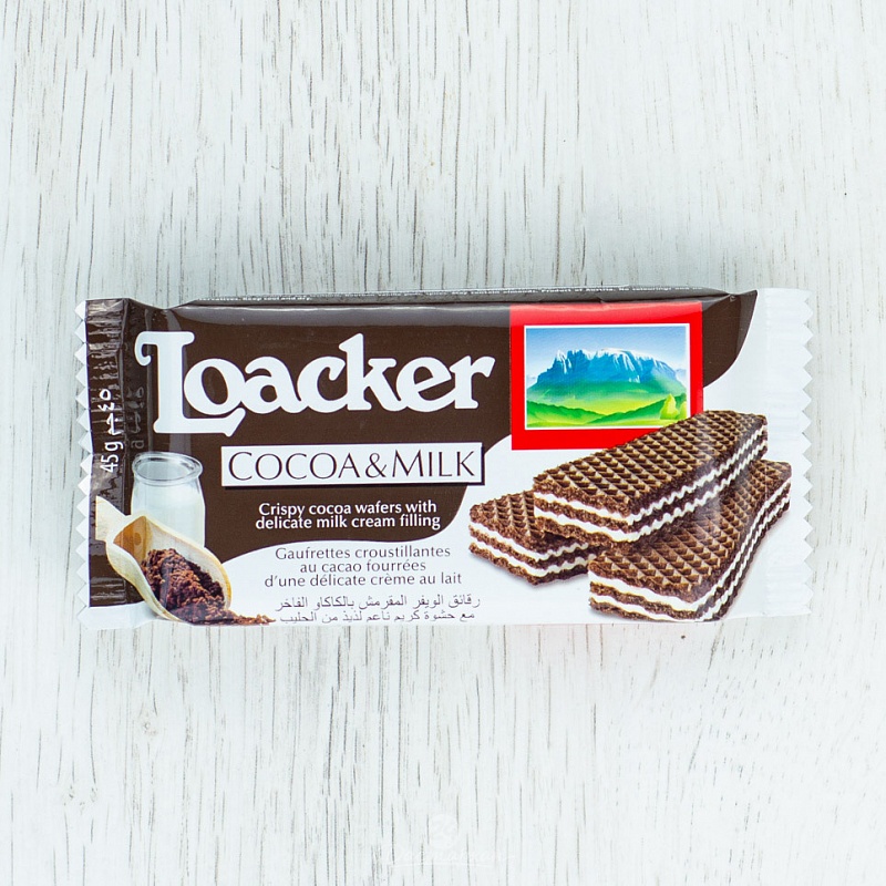 Вафли Loacker Cocoa Milk 12г м/у