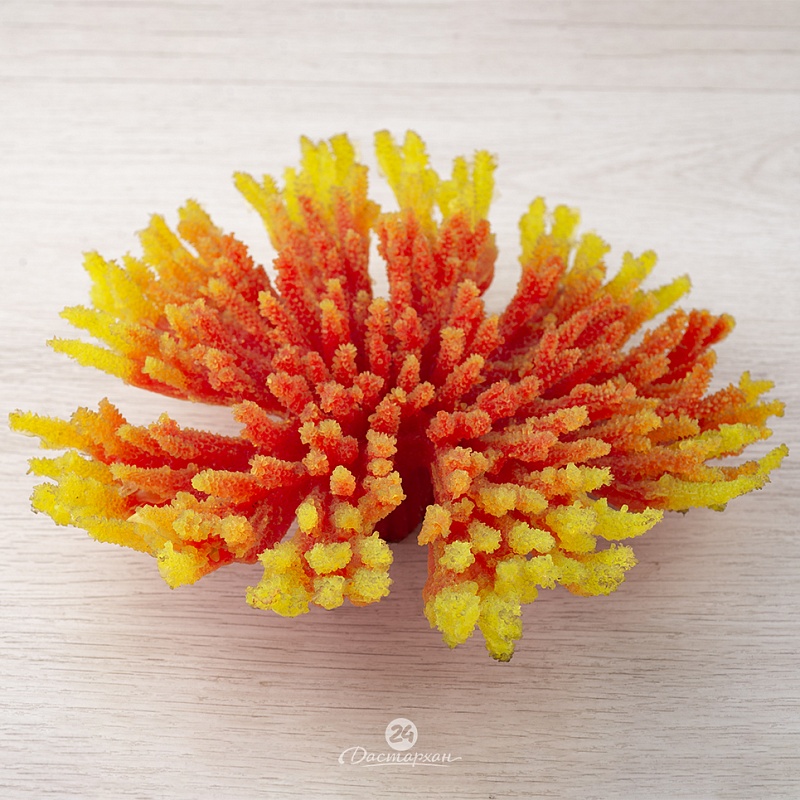 Коралл красный с желтой окантовкой силиконовый d-285 см