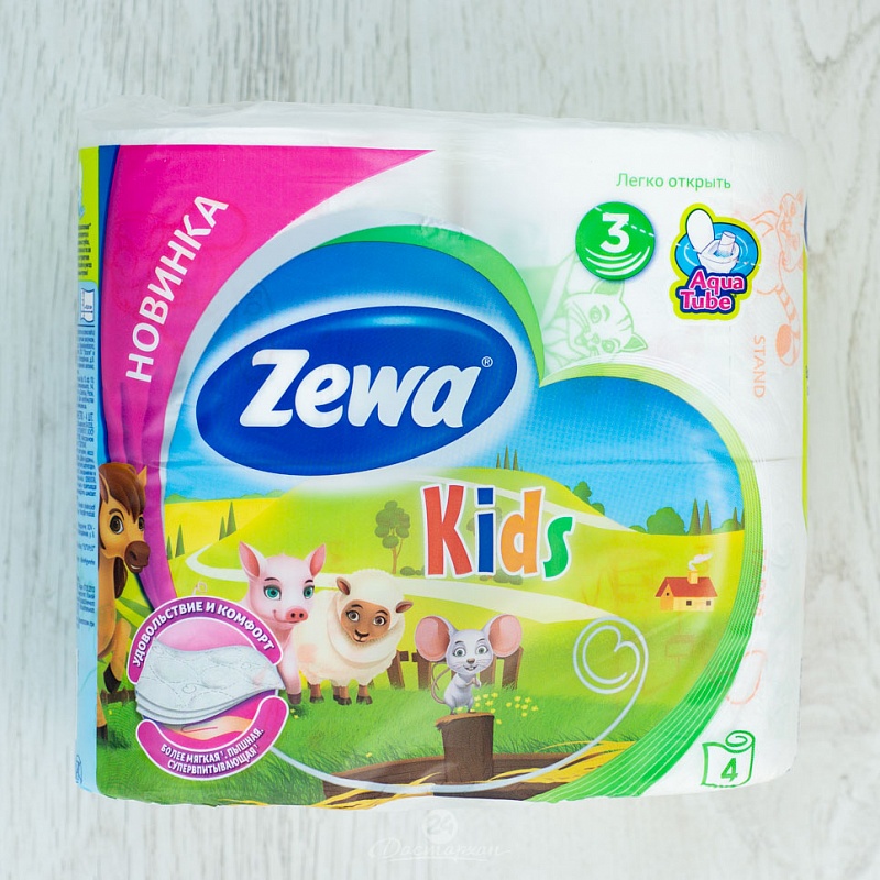 Бумага туалетная Zewa Kids 4рул.