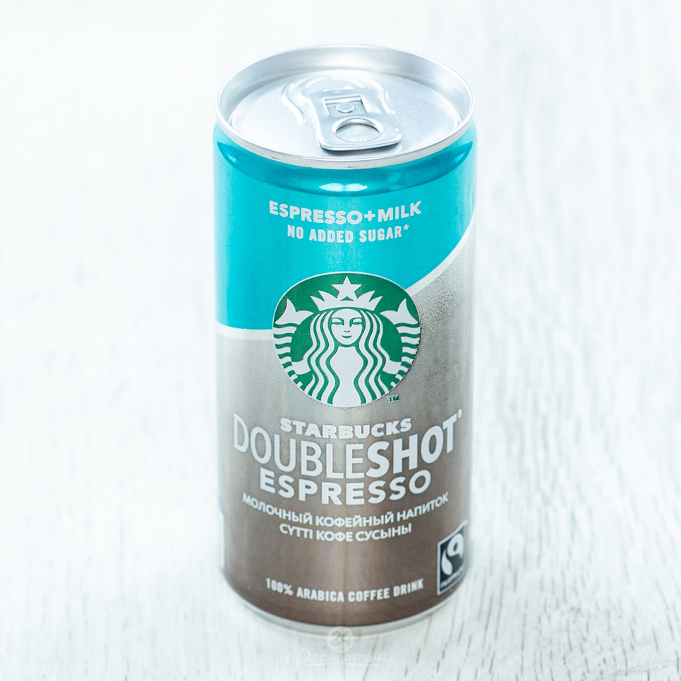 Напиток кофейный Starbucks Doubleshot Espresso без доб. сахара 2.6% 0,2л. ж/б.